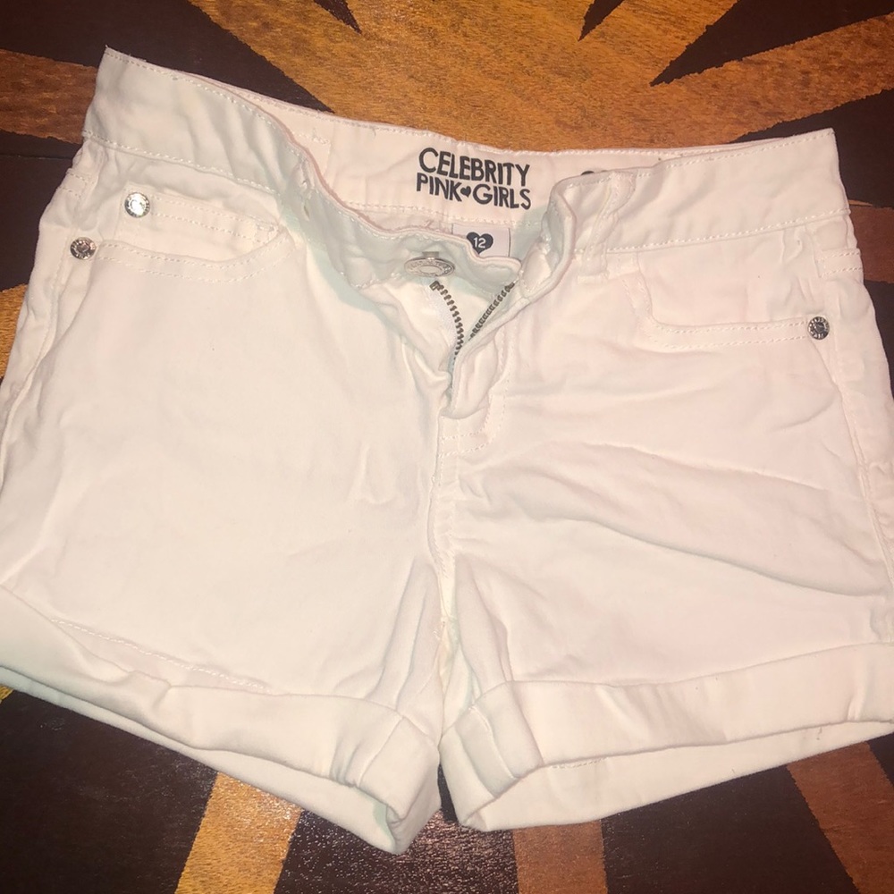 White jean shorts, girls size 12!